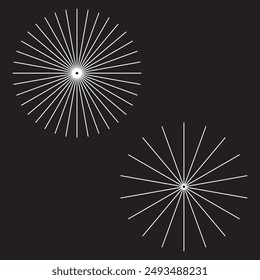 Radial lines with in a circle. Rotating lines in spiral form. Vector monochrome illustration. Starburst round Logo. Spiral vector design element. Sunburst . design eps 10