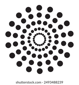 Radial lines with in a circle. Rotating lines in spiral form. Vector monochrome illustration. Starburst round Logo. Spiral vector design element. Sunburst . design eps 10
