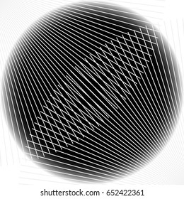 Radial lines element. Abstract geometric illustration. Radiating, bursting line circular pattern