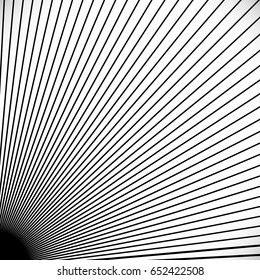 Radial lines element. Abstract geometric illustration. Radiating, bursting line circular pattern