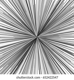 Radial lines element. Abstract geometric illustration. Radiating, bursting line circular pattern