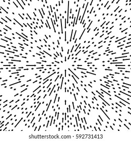 Radial lines element. Abstract radiating irregular lines