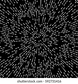 Radial lines element. Abstract radiating irregular lines