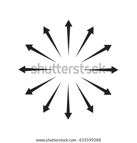 Radial lines element. Abstract radiating irregular lines