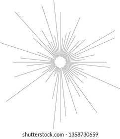 Radial Lines Elements Circular Burst of Rays