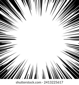 Radial lines of flash explosion for manga comic books