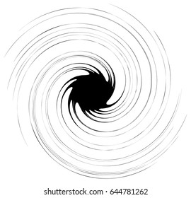 Radial lines geometric element. Abstract black and white illustration