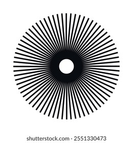radial lines geometric shape isolated