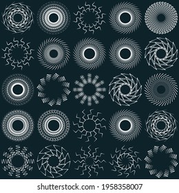 Radial lines motif. Creased lines burst. Abstract sunburst, starburst, and sparkle, spark