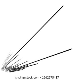 Radial lines in perspective. Comic FX dynamic lines. Firework, 3D vanishing lines