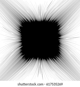 Radial lines rays, beams abstract illustration. Radiating random lines concentric pattern.