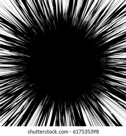 Radial lines rays, beams abstract illustration. Radiating random lines concentric pattern.