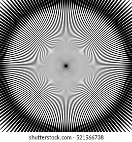 Radial lines, rays, beams circular pattern. Sunburst, starburst with concentric irregular lines
