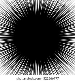 Radial lines, rays, beams circular pattern. Sunburst, starburst with concentric irregular lines