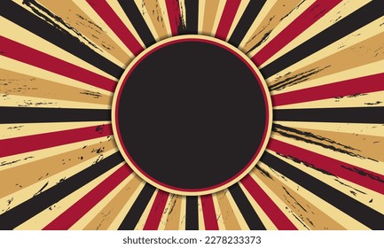 Radial lines retro style background with blank label