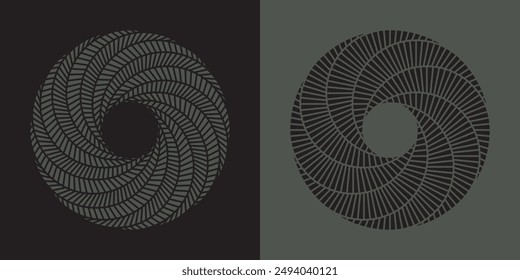 Radial Lines Spiral Geometry. Spiral Vector Design Elements.