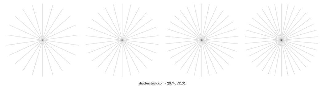 Radial lines, stripes. Radiating streaks, strips. Beams, rays, starburst, sunburst element