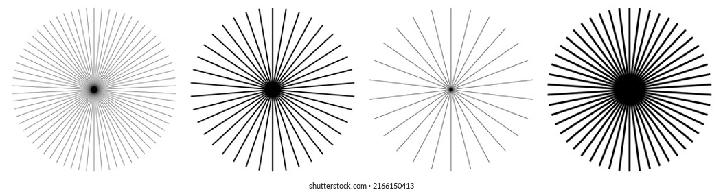 Radial lines, stripes. Radiating streaks, strips. Beams, rays, starburst, sunburst element