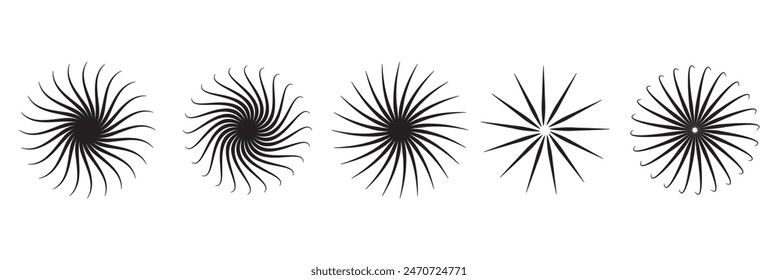 Radial lines, stripes. Radiating streaks, strips. Beams, rays, starburst, sunburst element