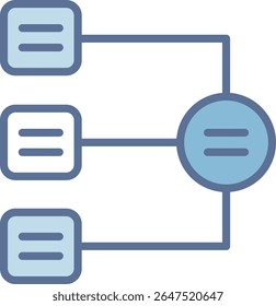Radial List Filled Blue Tone Icon