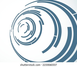 Radial maze lines abstract vector background, linear pattern in 3D perspective.