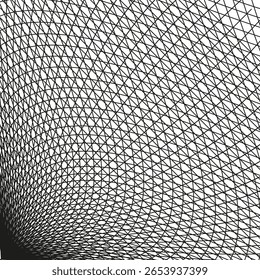 Padrão de malha radial. Textura de grade concêntrica. Vetor de wireframe abstrato. Fundo do túnel futurista