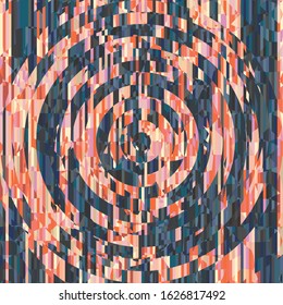 Mosaicos radiales, vector del patrón circular abstracto de la cúpula de efecto de píxeles