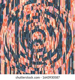 Radialmosaikfliesen, Vektorgrafik abstrakter Kreislaufmuster der Pixel-Effekt-Kuppel