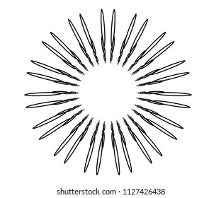 radial motif concentric lines circular design