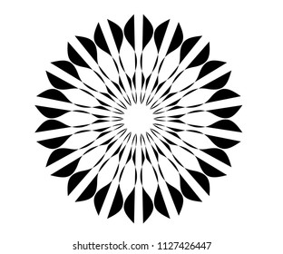 radial motif concentric lines circular design