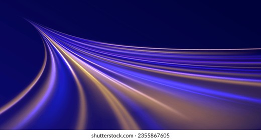 Fondo de neón radial para el desenfoque. 3d procesado, túnel espacial girando a la izquierda, rayos vectoriales ultravioletas. Líneas brillantes, salto de realidad virtual, velocidad de la luz. El espacio y las cuerdas de tiempo, las luces nocturnas de la autopista