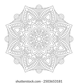 Radial network pattern design for tattoo,coloring book page