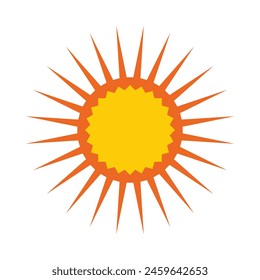Radial orange burst arrows circle icon. A circular arrangement of arrow shapes. Isolated on a white background.