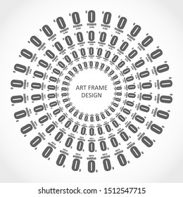 Radial oxygen symbols in circle form. Fireworks explosion background. Circular design element. Abstract geometric star rays. Design element for medical, treatment, cosmetic emblem