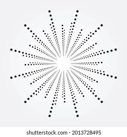 Radial pattern background with dots. Vector dots texture retro as design element. Abstract concentric dotted background. Vector illustrations.