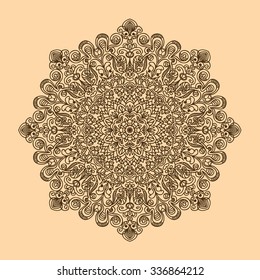 radial pattern of curls and spirals large and complex color of henna
