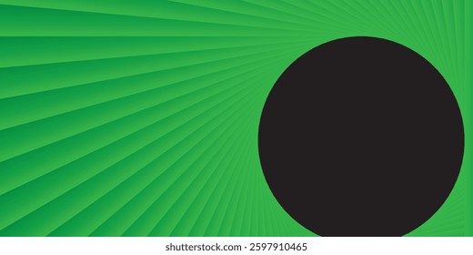 Radial Pattern Vector: Black Circle Overlay, Dynamic Swirl, Shaded Lines, Modern Design, Abstract Background, Contrasting Colors, Graphic Element, Green and Black, Radial Effect.