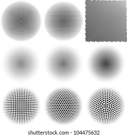 Radial Patterns. Design Elements for Background. Vector Illustration