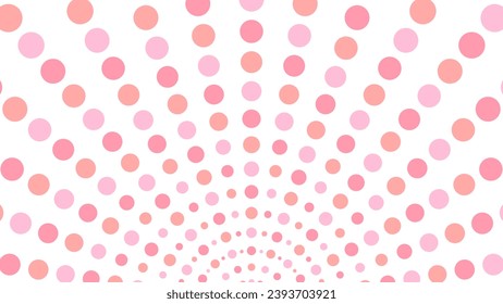 Fondo de punto de polka rosado radial