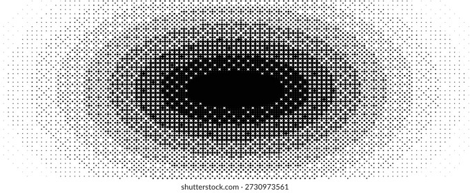 Textura de degradado pixelado radial blanco y negro difuminado 