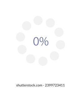 Radial progress infographic chart design template. Zero percentage. Inactive process. Editable circular infochart with empty performance. Visual data presentation