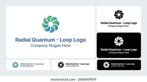 Radial Quantum - Loop Logo: Futuristic Circular Design
