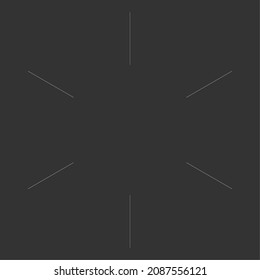 Radial radiating beam ray lines. Starburst, sunburst lineal element, icon. Glint, gleam, aurora effect
