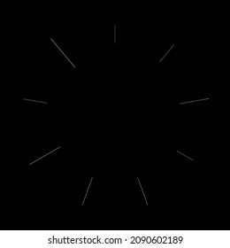 Radial radiating beam ray lines. Starburst, sunburst lineal element, icon. Glint, gleam, aurora effect