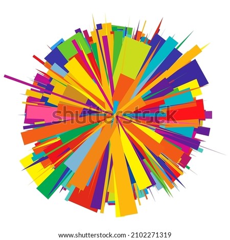 Radial radiating beam ray lines. Starburst, sunburst lineal element, icon. Glint, gleam, aurora effect