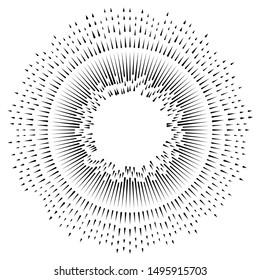 Radial, radiating beams, rays starburst, sunburst lines. Circular burst, firework, blast or explosion effect. Concentric, converging array sparkle effect. Irregular, dashed stripes