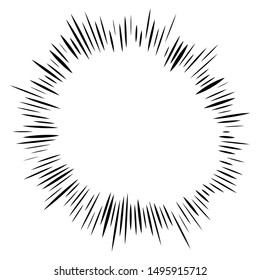 Radial, radiating beams, rays starburst, sunburst lines. Circular burst, firework, blast or explosion effect. Concentric, converging array sparkle effect. Irregular, dashed stripes