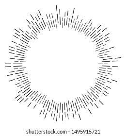 Radial, radiating beams, rays starburst, sunburst lines. Circular burst, firework, blast or explosion effect. Concentric, converging array sparkle effect. Irregular, dashed stripes