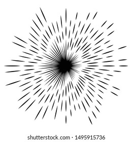 Radial, radiating beams, rays starburst, sunburst lines. Circular burst, firework, blast or explosion effect. Concentric, converging array sparkle effect. Irregular, dashed stripes