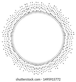 Radial, radiating beams, rays starburst, sunburst lines. Circular burst, firework, blast or explosion effect. Concentric, converging array sparkle effect. Irregular, dashed stripes